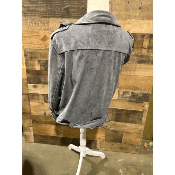 Light Gray- Suede / Faux-Suede -Zip Jacket with Belt-Size 2x Women - Picture 9 of 9